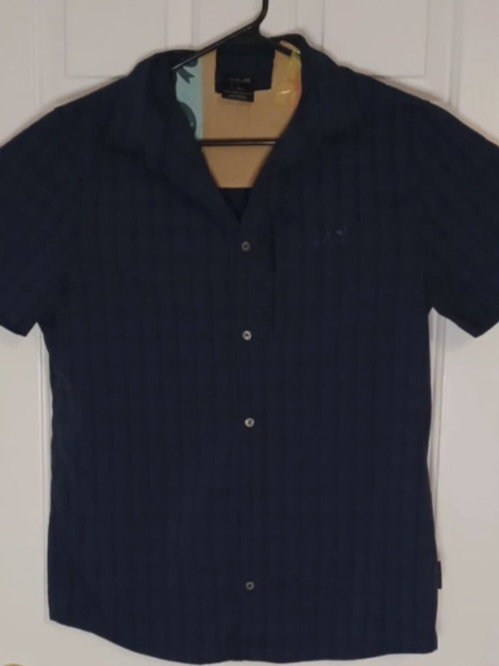 Jack Wolfskin Shirt Sz 50 52 At Home Outdoors UV Shield Blue Plaid Button Up